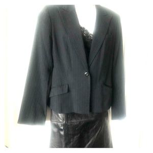 Express Black Blazer with Turquoise Pinstripe 5/6